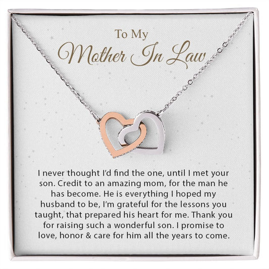 My Mother-In-Law | Grateful to have you - Interlocking Hearts necklace